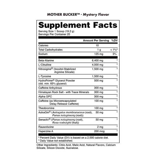 Mother Bucker Pre - Workout (20 Servings) - Mann Nutrition