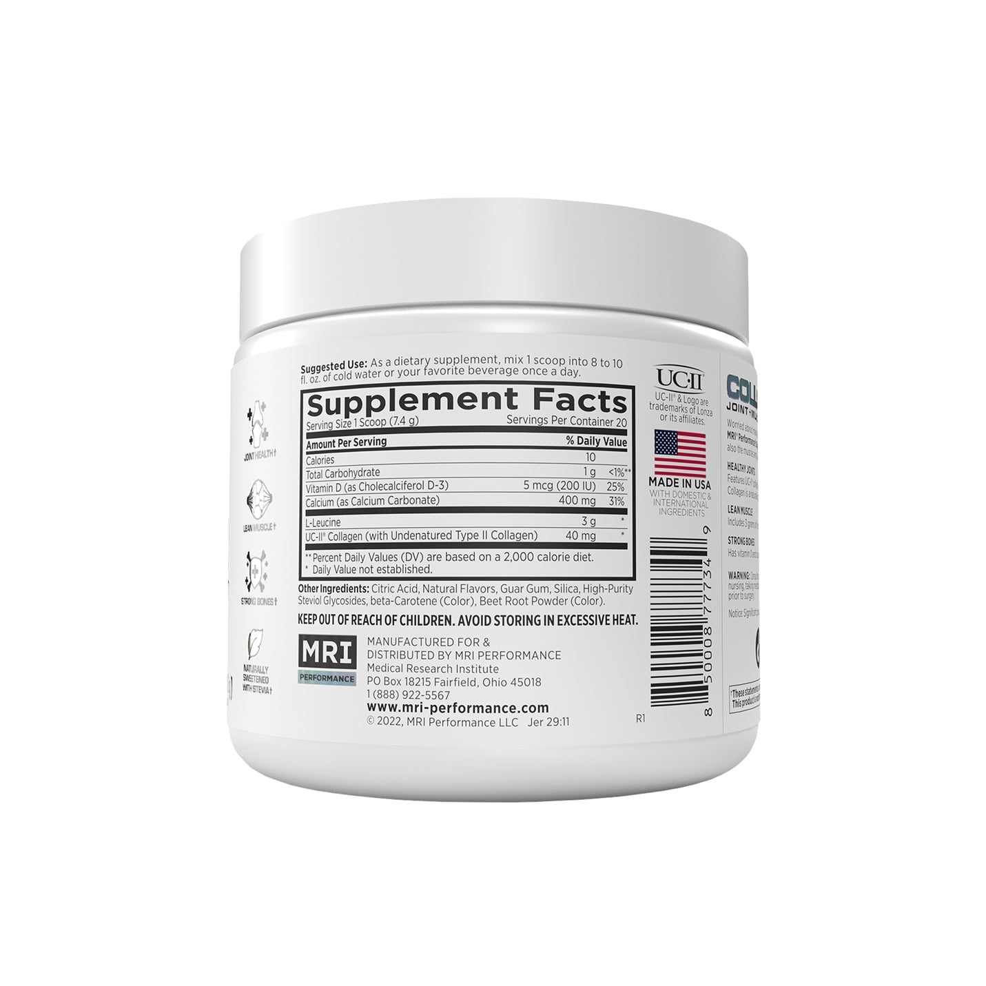 MRI Performance Collagen Joint + Muscle + Bone Support (20 Servings) MRI023- Mann Nutrition