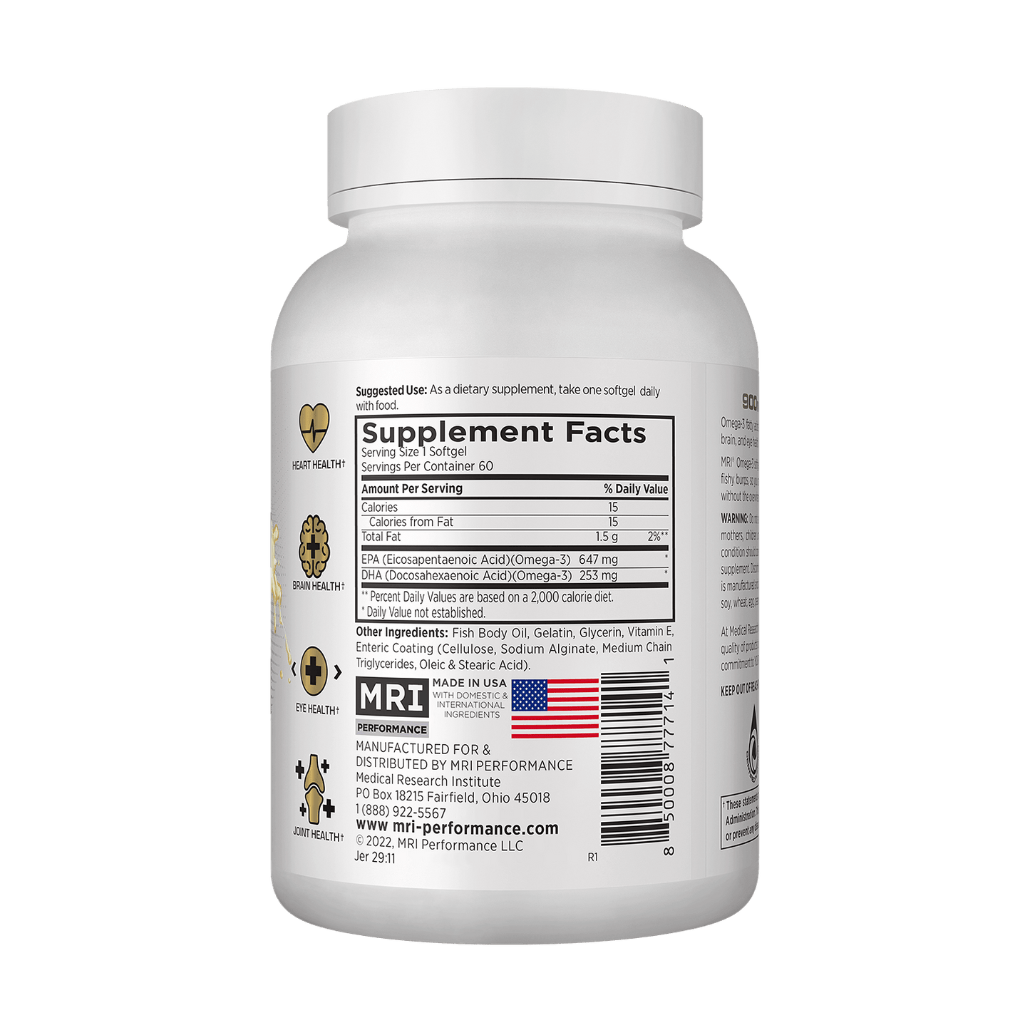 MRI Performance Omega 3 (60 Count) MRI020- Mann Nutrition