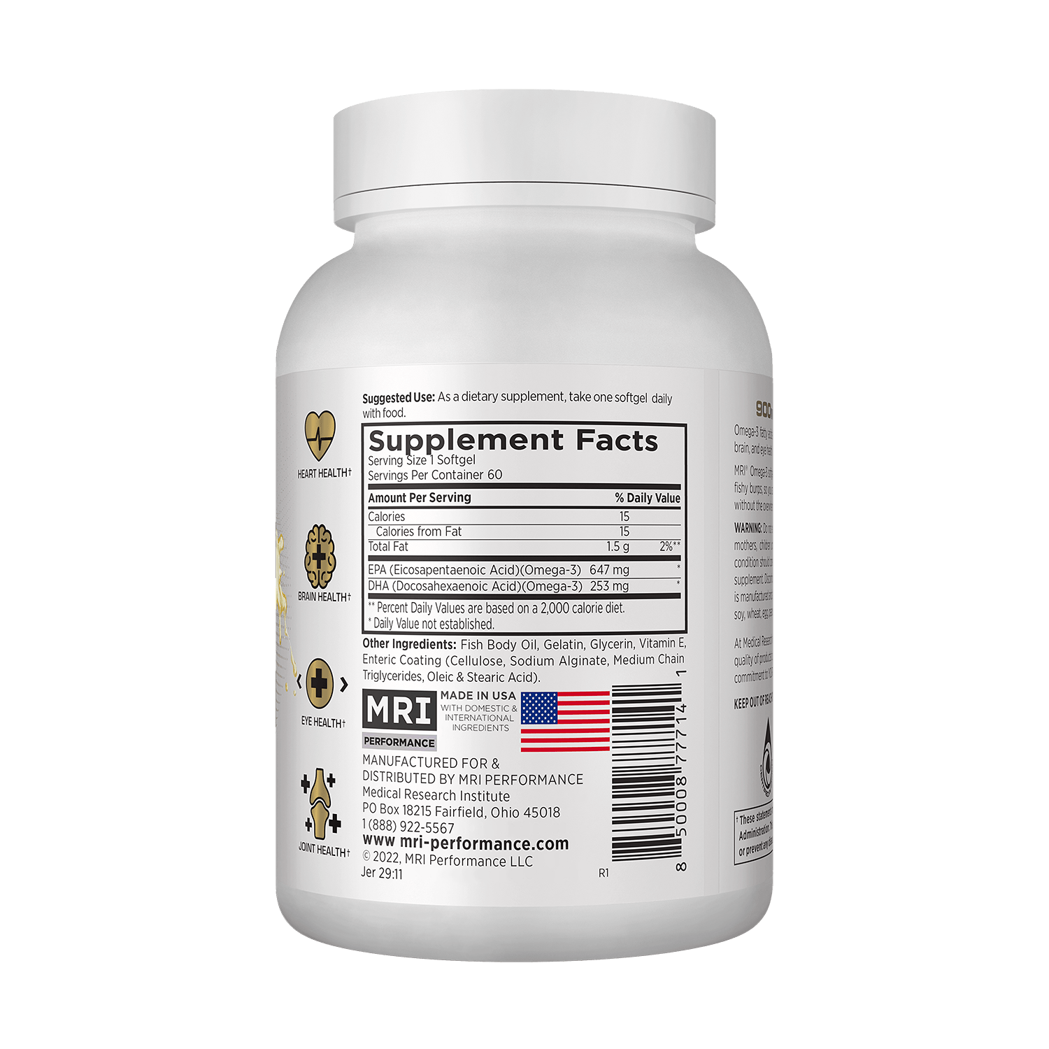 MRI Performance Omega 3 (60 Count) MRI020- Mann Nutrition