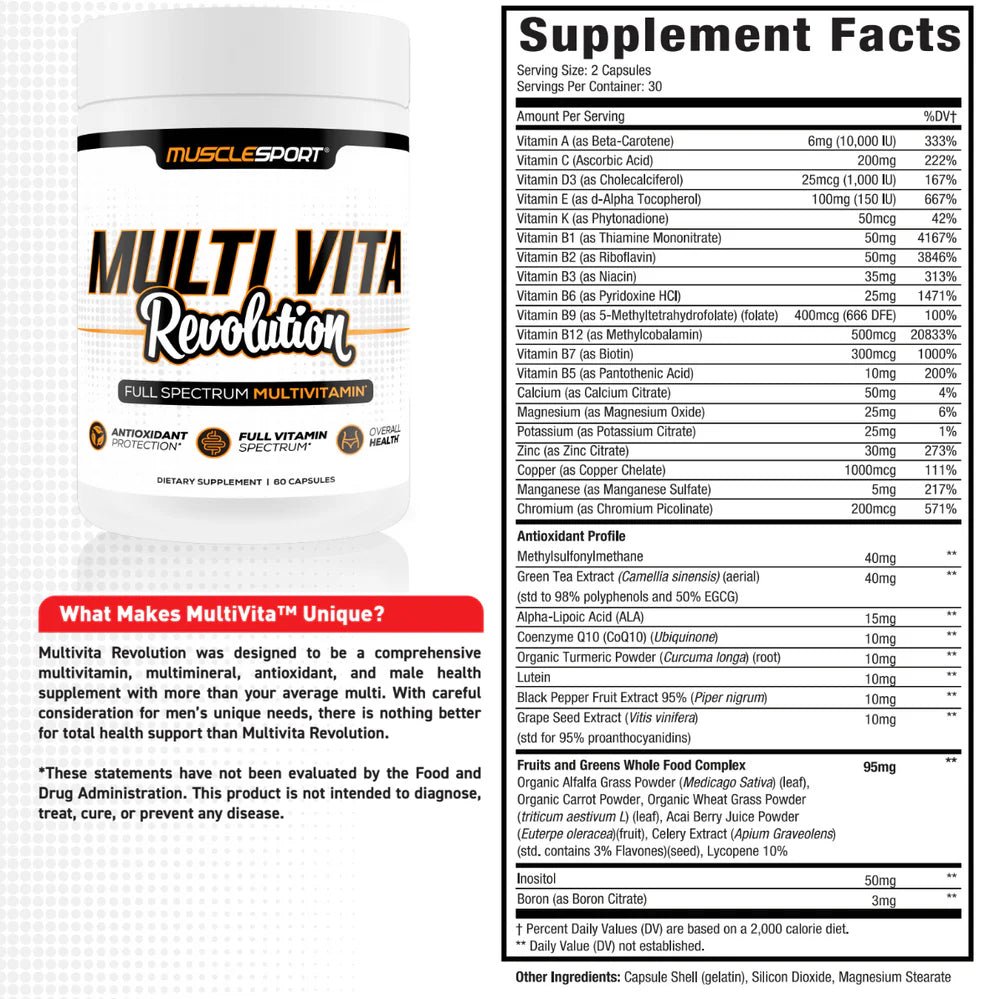 Muscle Sport Multi Vita Revolution 60 Caps - Mann Nutrition