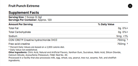 Muscletech Cell - Tech® Creatine HCl+ - 120 Servings (Fruit Punch Extreme)  - Mann Nutrition