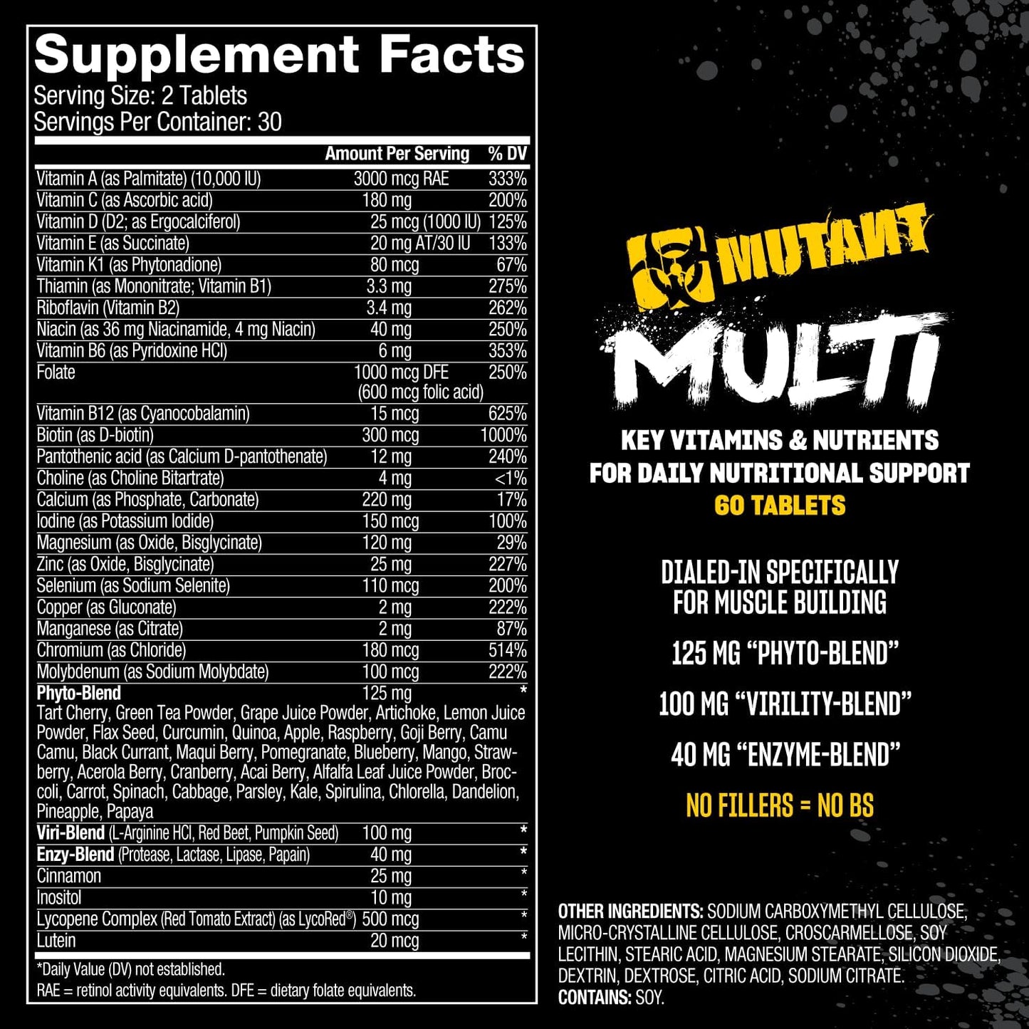 Mutant Multi Athlete's Vitamin 60 Tablets  - Mann Nutrition