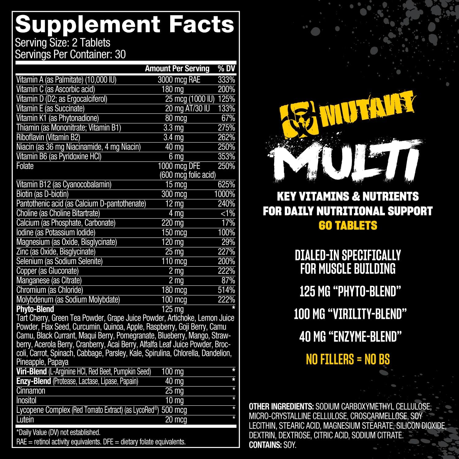 Mutant Multi Athlete's Vitamin 60 Tablets  - Mann Nutrition
