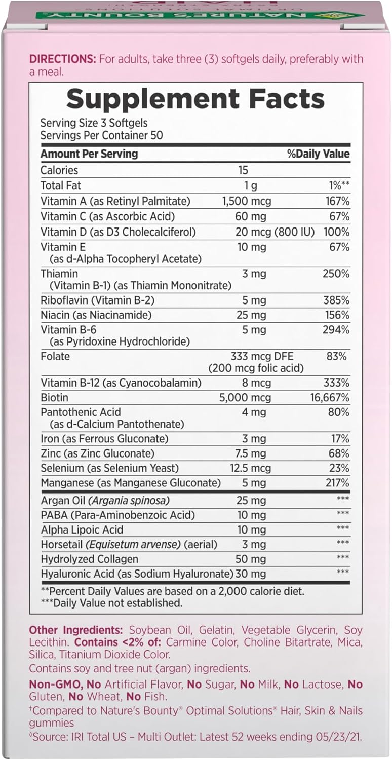 Nature's Bounty Advanced Hair, Skin & Nails - 150 Rapid Release Softgels  - Mann Nutrition
