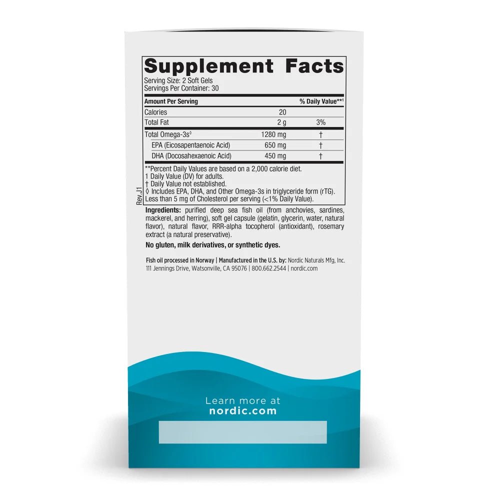 Nordic Naturals Ultimate Omega Lemon Flavor - 60Softgels  - Mann Nutrition