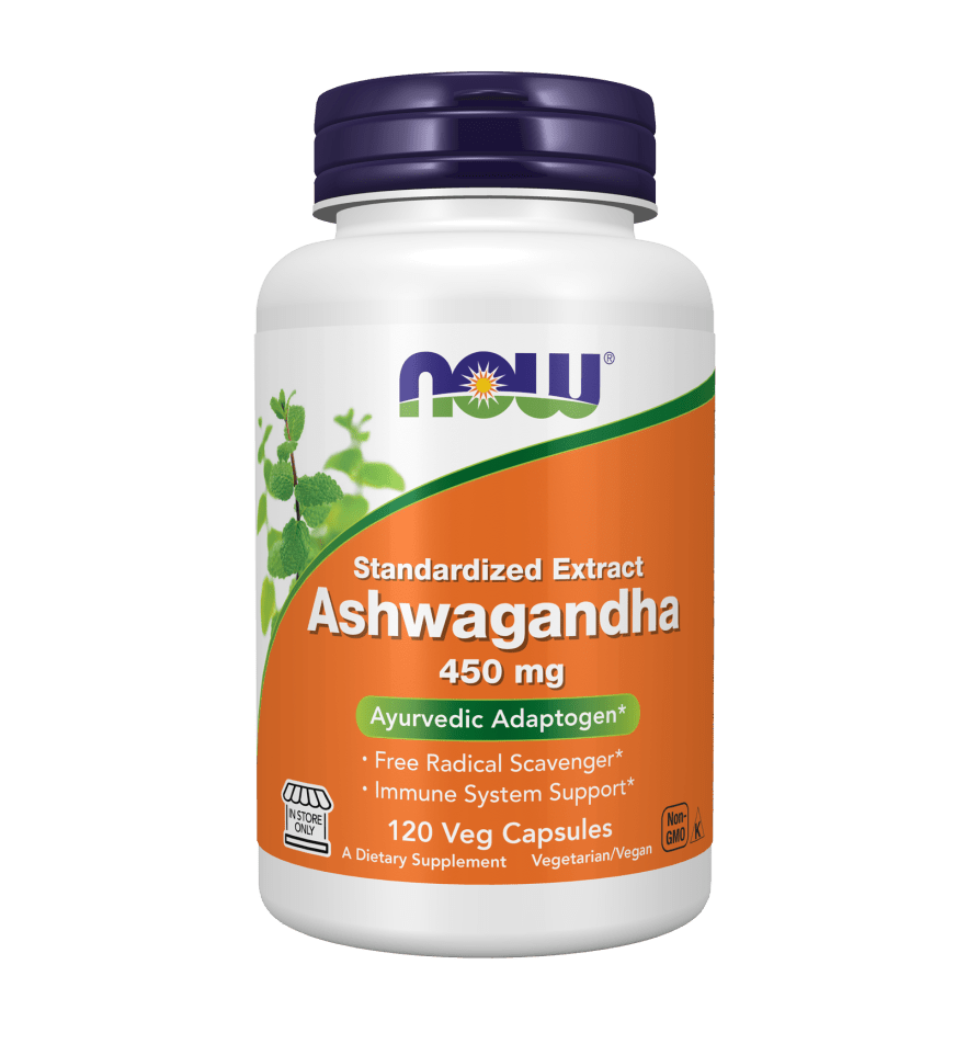 Now Ashwagandha Standardized Extract 450mg - Mann Nutrition