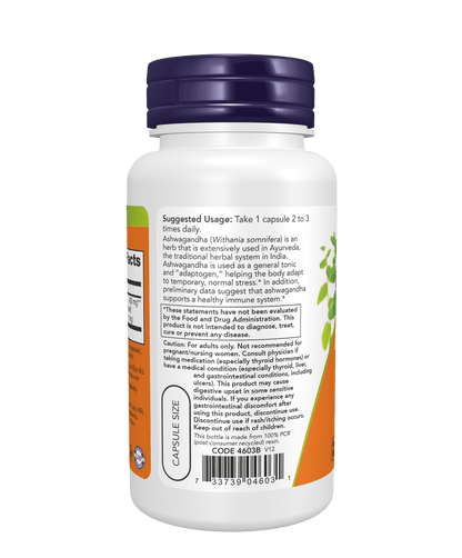Now Ashwagandha Standardized Extract 450mg - Mann Nutrition