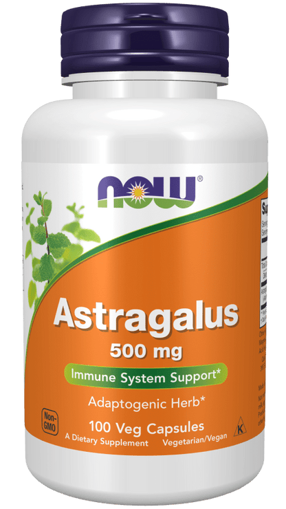 Now Astragalus 500 mg 100 Veg Capsules - Mann Nutrition