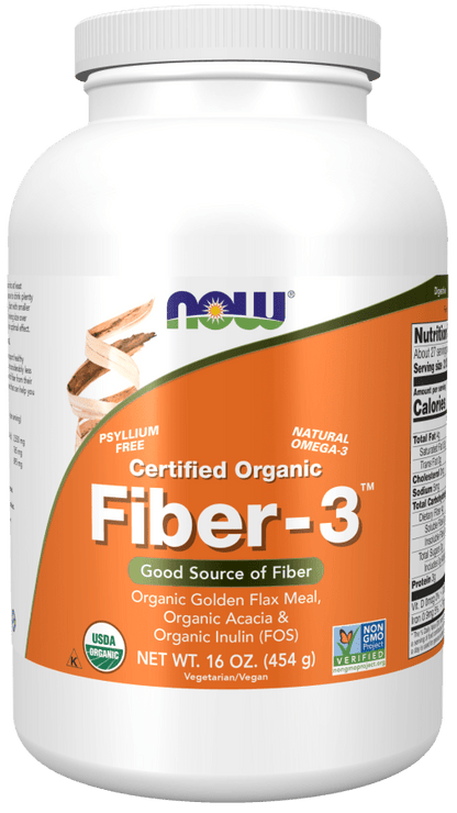 Now Certified Organic Fiber - 3 - 16oz  - Mann Nutrition