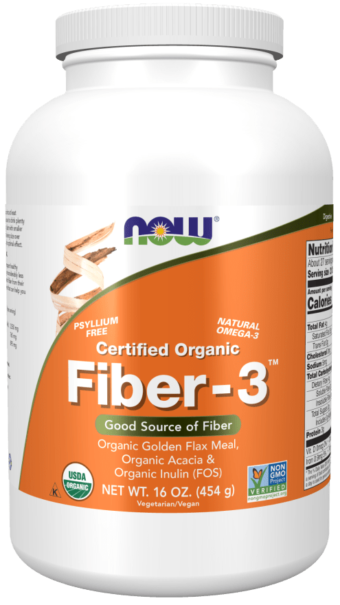 Now Certified Organic Fiber - 3 - 16oz  - Mann Nutrition