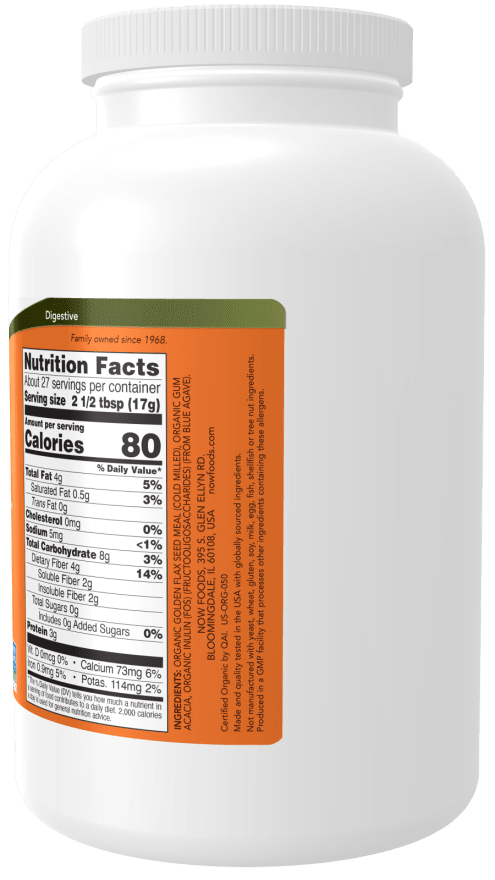 Now Certified Organic Fiber - 3 - 16oz  - Mann Nutrition