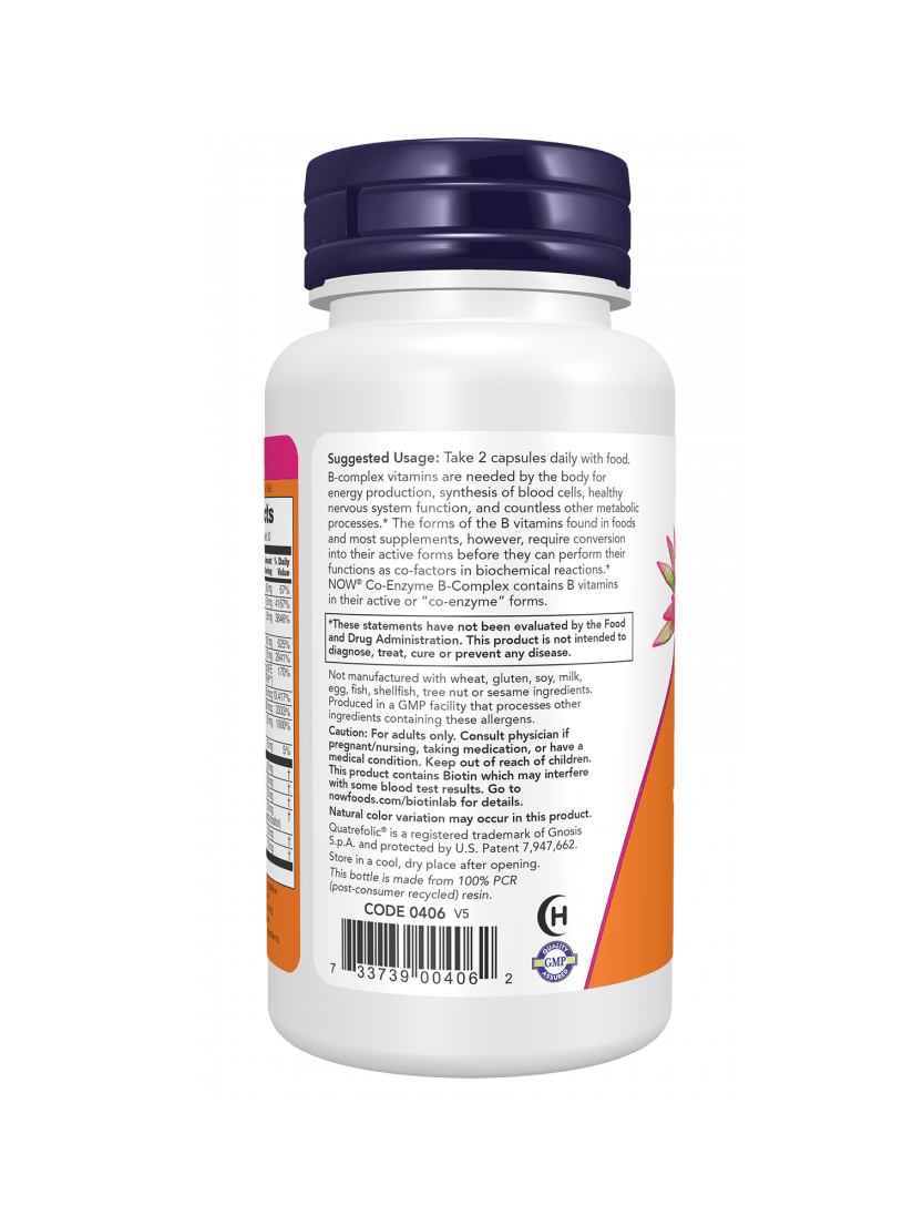 Now Coenzyme B - Complex 60 Veg Capsules - Mann Nutrition