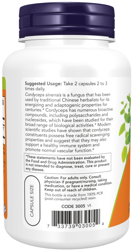 Now Cordyceps 750 mg 90 Caps - Mann Nutrition