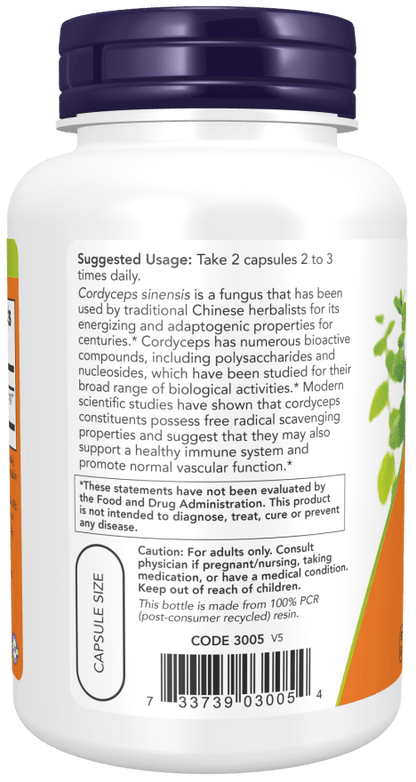 Now Cordyceps 750 mg 90 Caps - Mann Nutrition