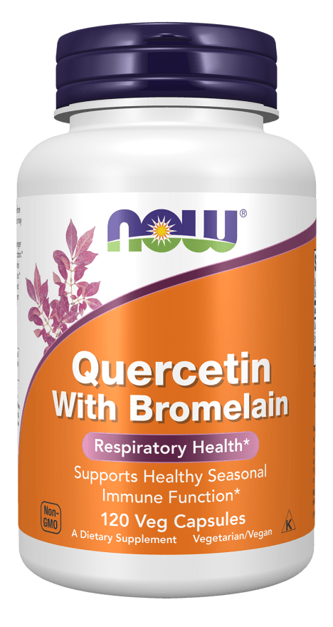 NOW Foods Quercetin with Bromelain | 800 mg Quercetin | Immune & Respiratory Support | 120 Vegan Capsules - Mann Nutrition