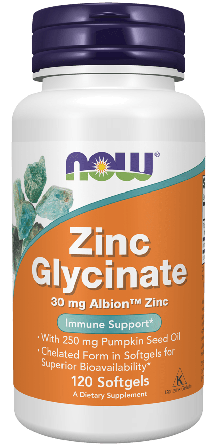 Now Foods Zinc Glycinate 120 Softgels - Mann Nutrition