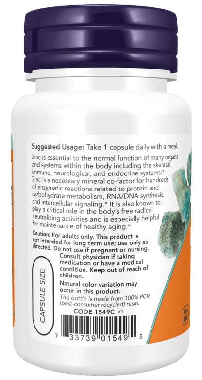 Now Foods Zinc Picolinate 50 mg 60 Veg Capsules - Mann Nutrition