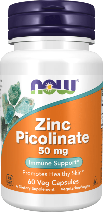Now Foods Zinc Picolinate 50 mg 60 Veg Capsules - Mann Nutrition