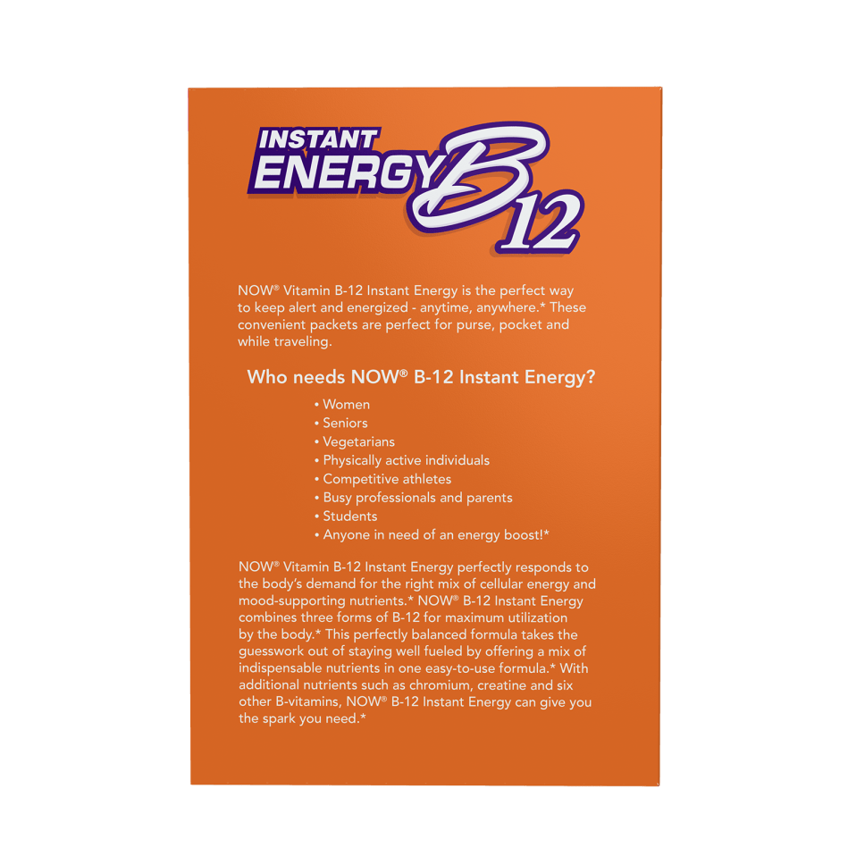 Now Instant Energy B - 12 Packets - Mann Nutrition