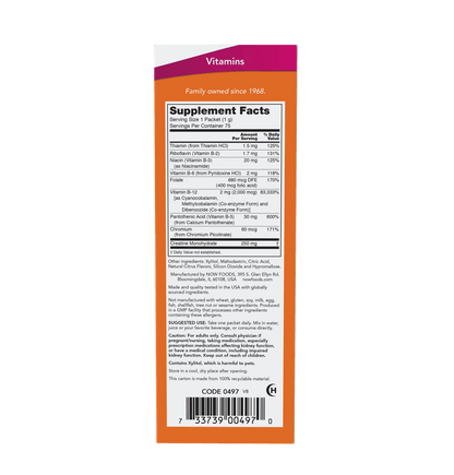 Now Instant Energy B - 12 Packets - Mann Nutrition