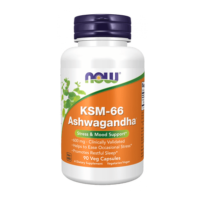 Now KSM - 66 Ashwagandha® 90 Veg Capsules - Mann Nutrition