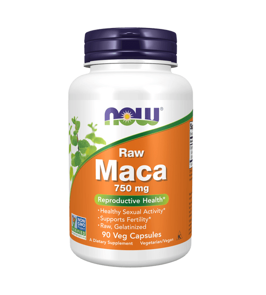 Now Maca 750 mg Raw Veg Capsules - Mann Nutrition