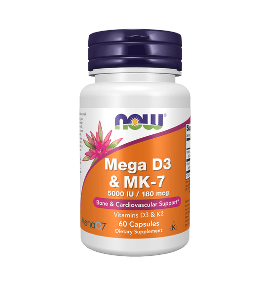 Now Mega D3 & MK - 7 - 5000iu/180mcg - Mann Nutrition