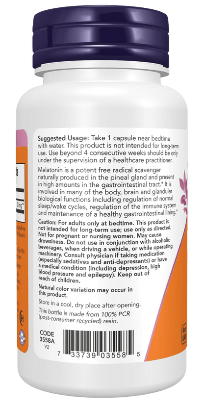 Now Melatonin 20 Mg 90 Capsules  - Mann Nutrition