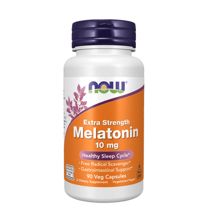 Now Melatonin, Extra Strength 10 mg - 100 Veg Capsules - Mann Nutrition