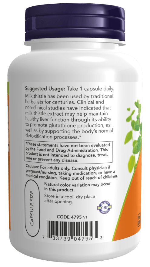 Now Milk Thistle Extract 750 mg - 90 Caps  - Mann Nutrition