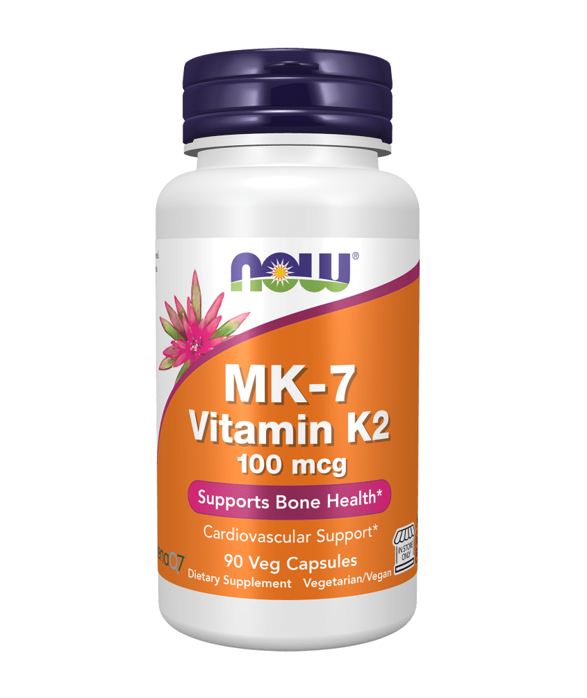 Now MK - 7 Vitamin K2 100 mcg Veg Capsule - Mann Nutrition