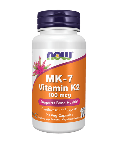 Now MK - 7 Vitamin K2 100 mcg Veg Capsule - Mann Nutrition