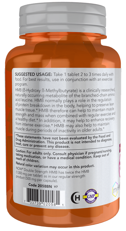NOW Sports HMB Double Strength 1000 mg - Mann Nutrition