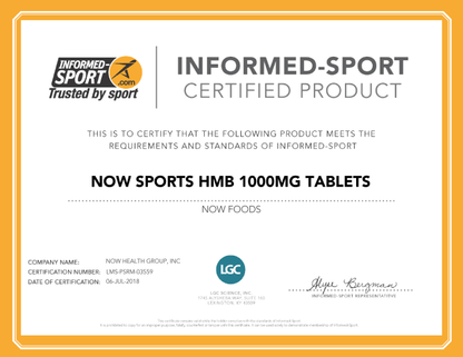 NOW Sports HMB Double Strength 1000 mg - Mann Nutrition