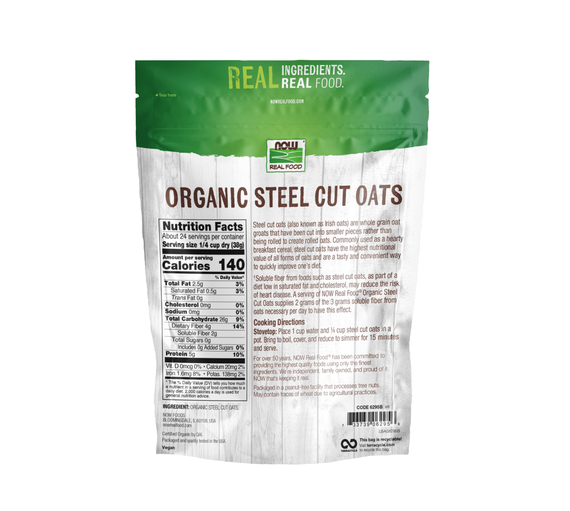 Now Steel Cut Oats Organic 2 Lbs - Mann Nutrition