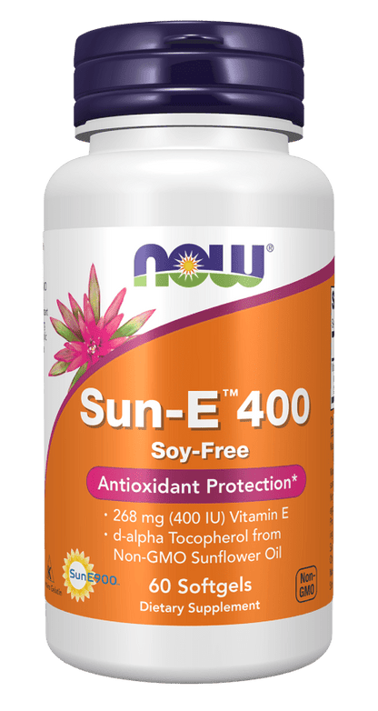 Now Sun - E 400 400IU Vitamin E - 60 Softgels  - Mann Nutrition