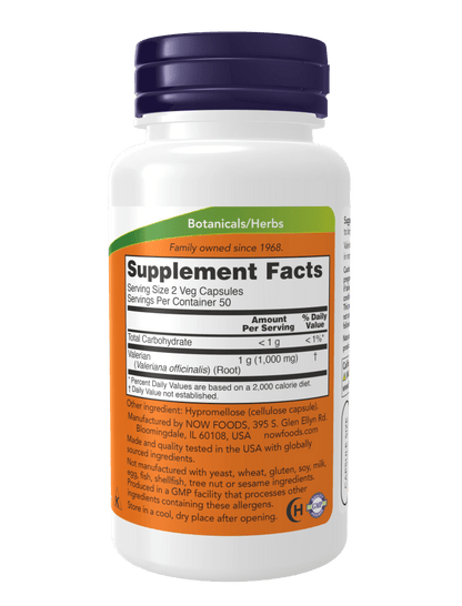 Now Valerian Root 500mg (100 Caps)  - Mann Nutrition