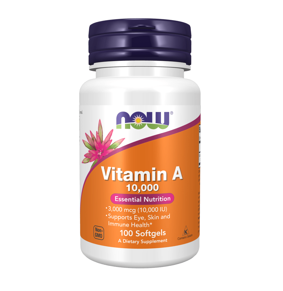 Now Vitamin - A 10000IU - 100 Softgels - Mann Nutrition