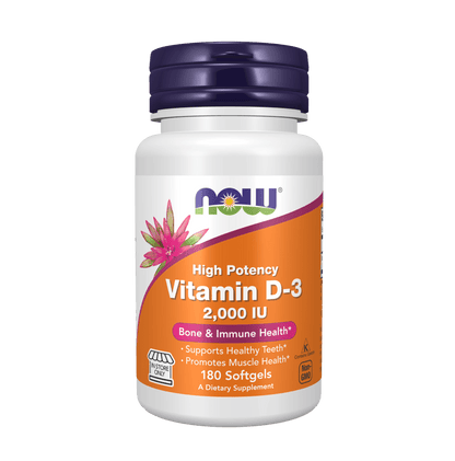 Now Vitamin D3 2000 IU - 180 Softgels - Mann Nutrition