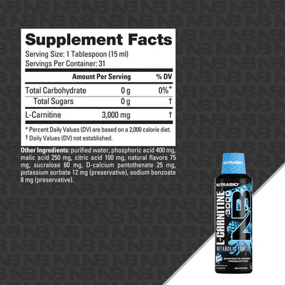 Nutra Bio LeanShots Liquid L - Carnitine Shot (3000mg) - Mann Nutrition