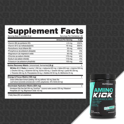 Nutrabio Amino Kick - All Day Aminos & Energy - Mann Nutrition