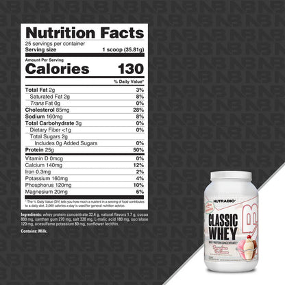 Nutrabio Classic Whey Protein Concentrate Powder - Mann Nutrition