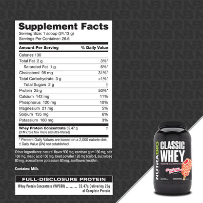 Nutrabio Classic Whey Protein Concentrate Powder - Mann Nutrition