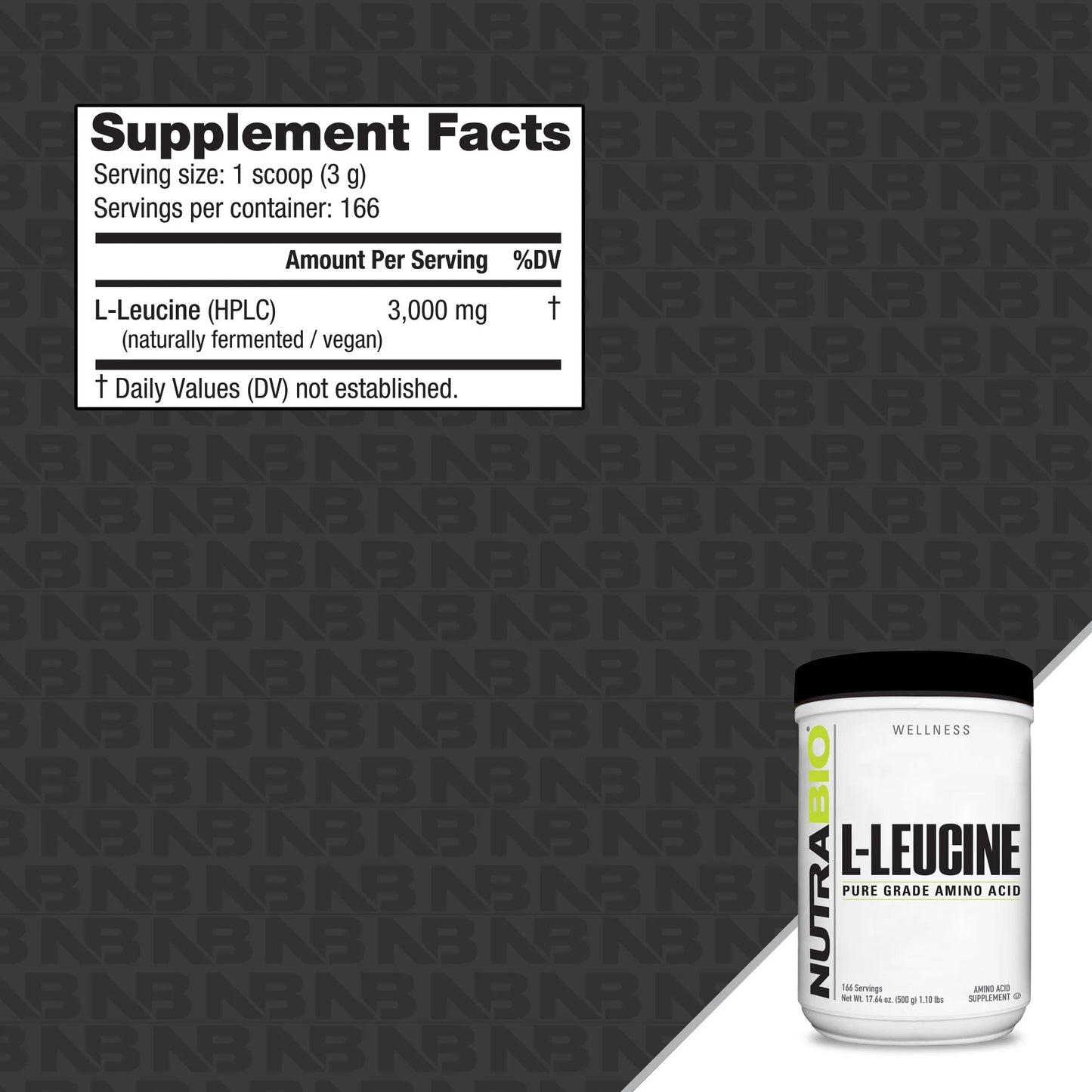 Nutrabio L - Leucine Pure Grade Amino Acid - 500 gms  - Mann Nutrition