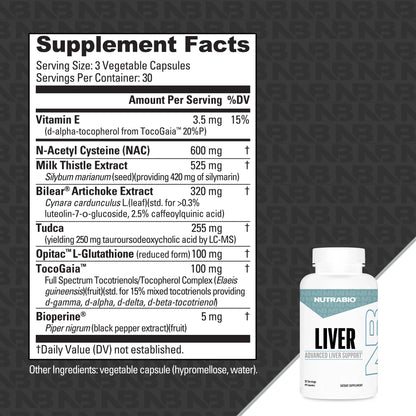 Nutrabio Liver - Advance Liver Support 90 Caps  - Mann Nutrition