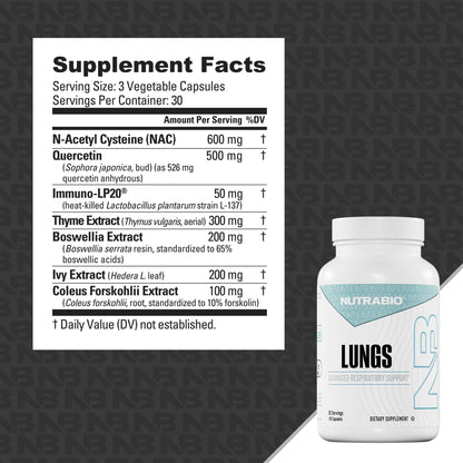 Nutrabio Lungs - Advanced Respiratory Support  - Mann Nutrition
