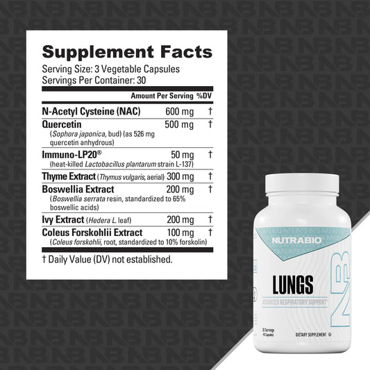 Nutrabio Lungs - Advanced Respiratory Support  - Mann Nutrition