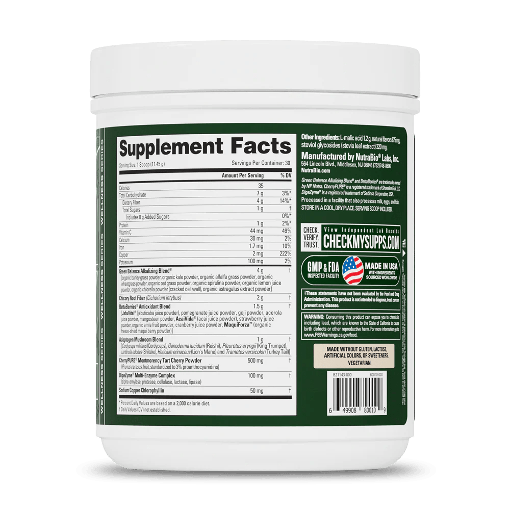 Nutrabio Mega Greens Daily Superfood & Mushrooms  - Mann Nutrition