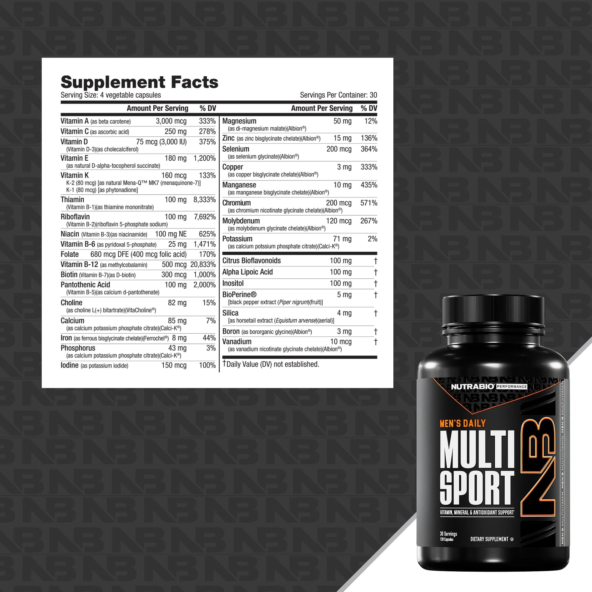 Nutrabio Multi Sport Vitamin, Mineral & Antioxidant Support  - Mann Nutrition